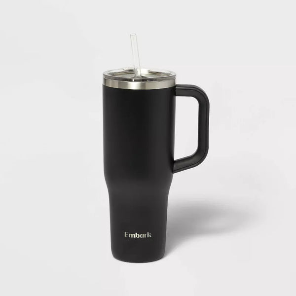 EMBARK 40OZ STAINLESS STEEL STRAW TUMBLER - BLACK - Scratch & Dent