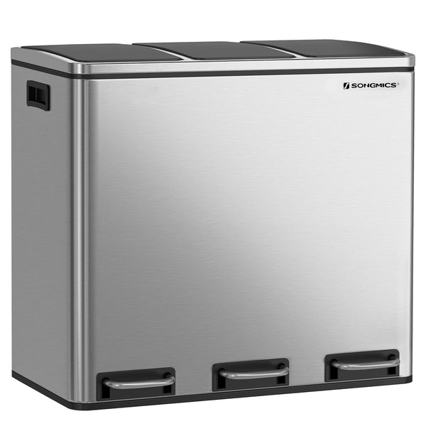 SONGMICS Trash Can, 3 x 4.8 Gallon Garbage Can, 14.4 Gallon - Scratch & Dent