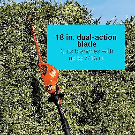 BLACK+DECKER 20V POWERCONNECT 18" Pole Hedge Trimmer Tool Only LPHT120B - ORANGE - Like New