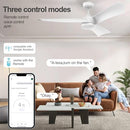 cumilo 54" Smart White Ceiling Fans Lights and Remote DC Motor - B0BFD7J67K - Brand New