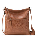 The Sak Womens Iris Crossbody Leather Purse Zipper Pockets B0B2QDMFL4 -Brown - Brand New
