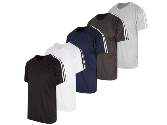 AMERICAN LENGEND AMERICAN LEGEND MEN'S T-SHIRT 5PK - L - BUE/DGRY/BLK/LGRY/WHT - Brand New