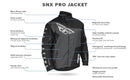Fly Racing 2022 SNX Pro Snow Jacket (Black/Grey/Blue, Large) - Brand New