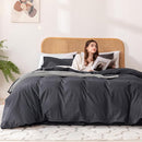 Ventidora 3 Piece Duvet Cover Set King Size 1 Cover + 2 Pillowcases - Gray - Like New