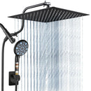 Cobbe 12 Inch All Metal 3-Way Rain Shower Head High Pressure KFSCA12103 - Black - Like New