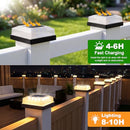BRIGHTEVER 3.5X3.5 4X4 SOLAR POST CAP LIGHT OUTDOOR 8-PACK BLACK - Like New