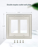 ZILLSEA 2-PACK DOUBLE DECORATOR OUTLET COVERS, SATIN NICKEL WALL PLATES - Brand New