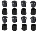KDYOFNI 16PCS RUBBER CHAIR LEG TIPS NON-SLIP ROUND TABLE FEET 20MM - BLACK - Brand New