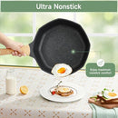 REALCOOL POTS PANS SET NON STICK 8 PIECES OCTAGON COOKWARE RCKCS01 - GREEN - Like New