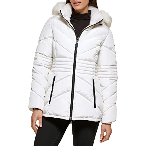 GUESS WOMEN MIDWEIGHT PUFFER JACKET - SHORT PUFFER - SIZE: WOMEN L - MIK - Like New