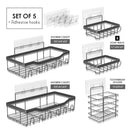 CLARA CLARK SHOWER CADDY ADHESIVE ORGANIZER, RUSTPROOF STAINLESS STEEL - GREY - Like New