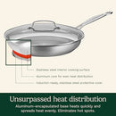 CUISINART 12" SKILLET GLASS COVER CHEF'S CLASSIC COLLECTION - STAINLESS STEEL - Like New