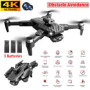 V162 DRONE DRONE WIFI FPV 4K HD DUAL CAMERA SELFIE OBSTACLE AVOIDANCE - CARBON - Like New