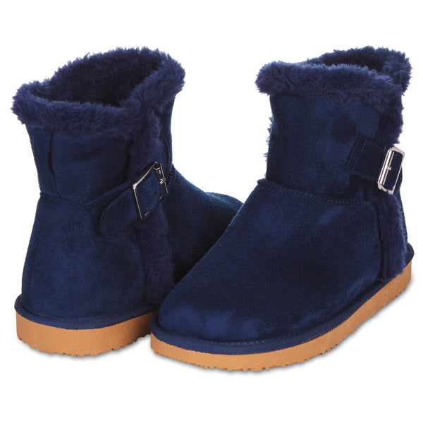 FLOOPI WOMEN'S MIA CLASSIC MID-CALF CUT BOOT - SIZE: WOMEN 6 - NAVY - Like New