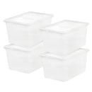 IRIS USA 4 PACK STORAGE BINS WITH LIDS 58 QUART 587053-4P - BPA-FREE - CLEAR - Like New