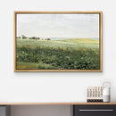 wall26 Framed Canvas Print Wall Art Green Meadow Hillside with Plants - 16x24 - Brand New