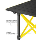 GENERIC ZETA V11 PRO CAMPING TABLE, FOLDING ROLL UP TABLE, SMALL - BLACK/YELLOW - Brand New