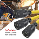 Clear Power 20Amp 2ft Short 3 Outlet Extra Heavy Duty Generator Extension Cord - Brand New
