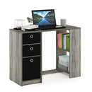 FURINNO JAYA MODERN COMPUTER STUDY DESK SMALL FRENCH OAK GRAY/BLACK - Like New