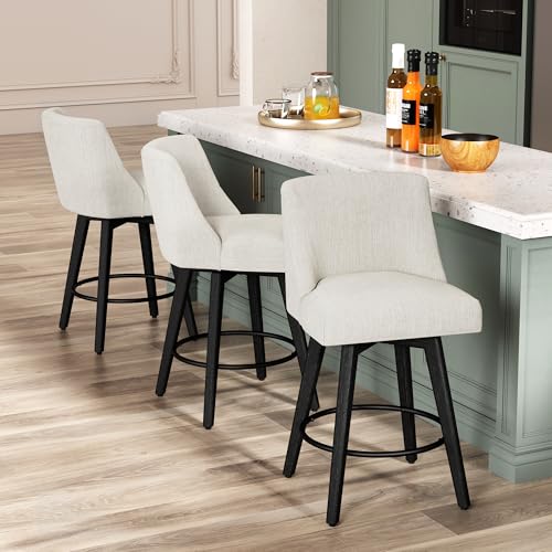 CARTERCHAIRR COUNTER HEIGHT BARSTOOLS, 26" - BEIGE - Like New