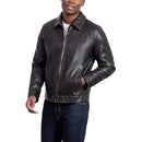 158AU855 TOMMY HILFIGER MEN'S CLASSIC FAUX LEATHER JACKET, MEDIUM - DARK BROWN - Like New