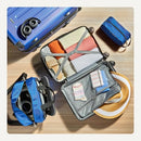 Amazon Basics 4-Piece Luggage Set, Including Two Hardside Suitcases - Navy Blue - Like New