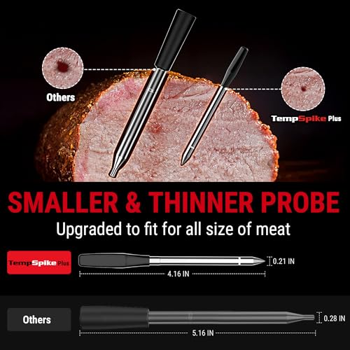 THERMOPRO TEMPSPIKE PLUS 600FT WIRELESS MEAT THERMOMETER - DARK ORANGE - Like New