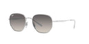 RAY-BAN SQUARE SUNGLASSES - SHINY SILVER FRAME, GRAY GRADIENT LENSES - Like New