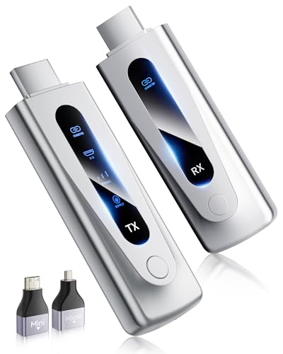 BRAIDOL 2025 LATEST GENERATION WIRELESS HDMI TRANSMITTER RECEIVER 4K SILVER - Like New