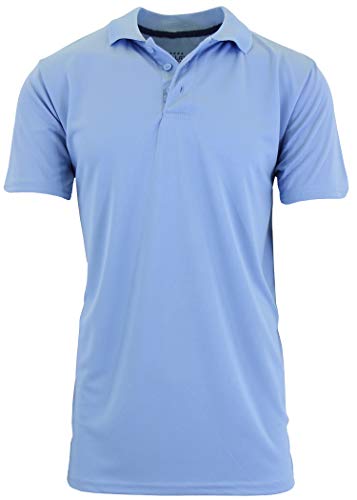 Harvic Men's Tagless Dry-fit Moisture Wicking Polo Shirt 3XL - Light Blue Like New