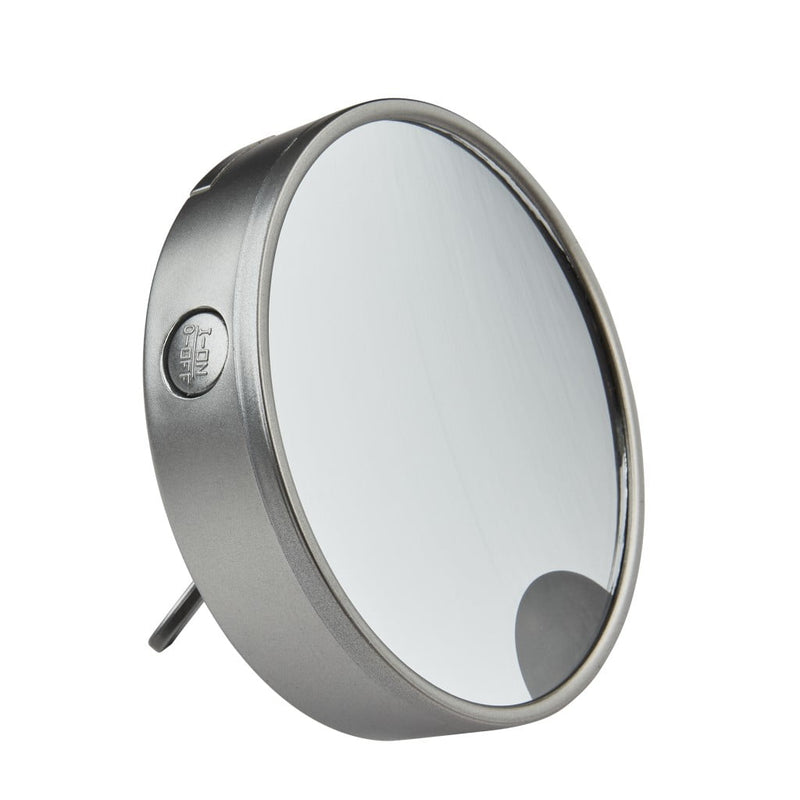 CONAIR LIGHTED SUCTION CUP MIRROR, 15X MAGNIFICATION, 1 COUNT, 41658N - GRAY - Brand New