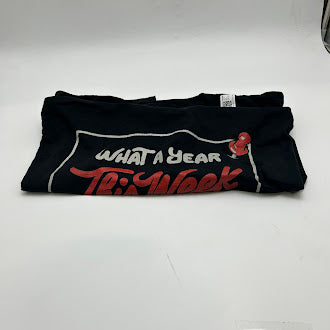 PORT&COMPANY WHAT A YEAR THIS WEEK HAS BEEN PREMIUM T-SHIRT - SIZE MEN L - BLACK - Like New