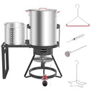 FIRE RIOT 30QT TURKEY FRYER WITH BASKET, OUTDOOR PROPANE, HTK300 - BLACK - Like New