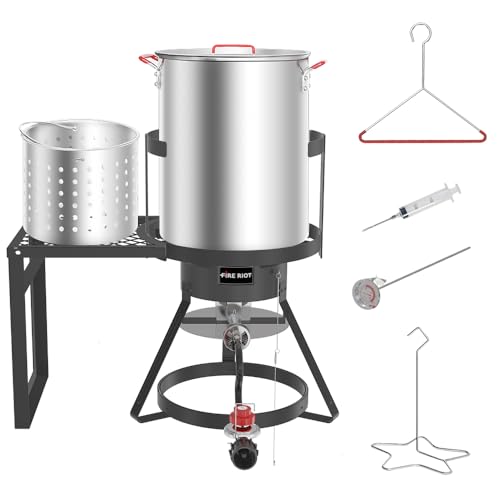 FIRE RIOT 30QT TURKEY FRYER WITH BASKET, OUTDOOR PROPANE, - Scratch & Dent