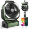 CMYFATO CAMPING FAN WITH LED LANTERN 20000MAH RECHARGEABLE BATTERY FAN GREEN - Like New