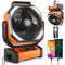 CMYFATO CAMPING FAN WITH LED LANTERN 20000MAH RECHARGEABLE BATTERY - ORANGE - Like New