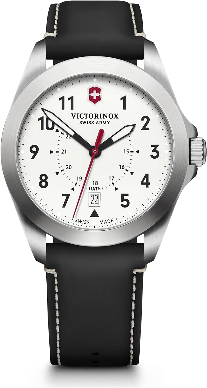 Victorinox Swiss Army Heritage Watch 241965 - WHITE (FACE)/BLACK LEATHER (STRAP) Like New