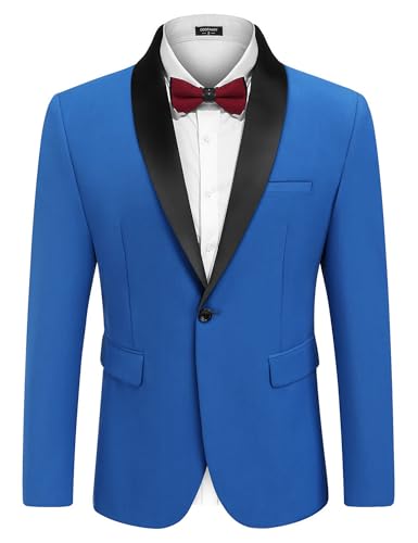 COOFANDY MENS TUXEDO JACKET SLIM FIT BLAZER JACKET FOR DINNER, ROYAL BLUE,XL - Brand New