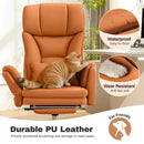 KERDOM - ERGONOMIC BIG OFFICE LEATHER CHAIR - CARAMEL - Like New