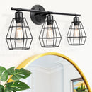 SHINE HAI 3-LIGHT INDUSTRIAL BATHROOM VANITY LIGHTS W200004P3 - BLACK - Like New