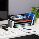 MIND READER DESKTOP ORGANIZER FILE STORAGE PAPER TRAY WORKSPACE METAL MESH BLACK - Like New
