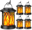 GENERIC 4 PACK SOLAR LANTERN OUTDOOR LIGHTS FLICKERING FLAME - BLACK - Like New