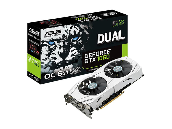 ASUS GeForce GTX 1060 6GB Dual-Fan OC GAMING Graphics Card DUAL-GTX1060-O6G Like New