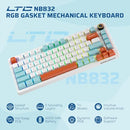 LTC NIMBLEBACK NB832 WIRELESS 75% GASKET MECHANICAL KEYBOARD - WHITE BLUE RED - Like New
