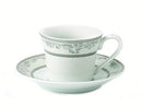 LORREN HOME TRENDS - SERVICE FOR 6 / ESPRESSO COFFEE - SILVER/WHITE - Like New