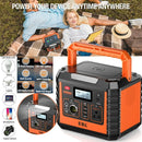 EBL PORTABLE POWER STATION 330W PURE SINE WAVE SOLAR - BLACK/ORANGE - Like New