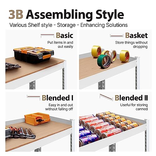 HOMEDANT HOUSE LIFT-BEAM WHITE BOLTLESS HEAVY DUTY GARAGE STORAGE SHELVING - Like New