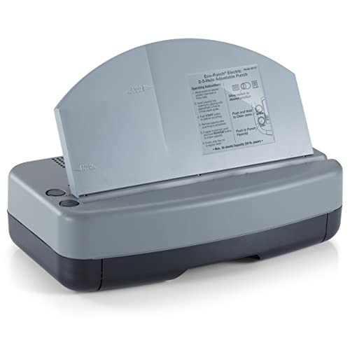 OFFICEMATE ELECTRIC 2-3 HOLE ADJUSTABLE ECO-PUNCH 90115 - BLACK/GRAY/GREEN - Like New