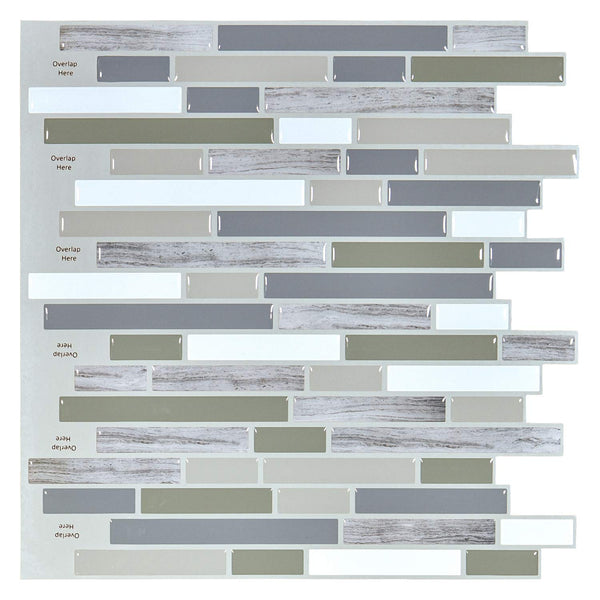 ART3D Peel and Stick Wall Tile for Kitchen/Bathroom Backsplash, 12"x12" (Multi) - Brand New