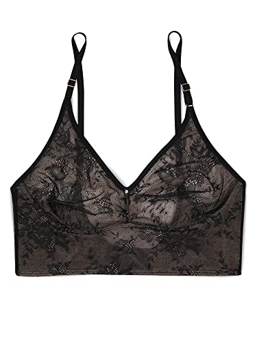 SA1451 SMART & SEXY WOMEN SMOOTH LACE BRALETTE - SIZE: WOMEN M - BLACK - Brand New